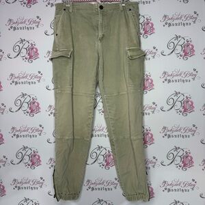 Michael kors cargo pants green olive military pockets zippers gold hardware